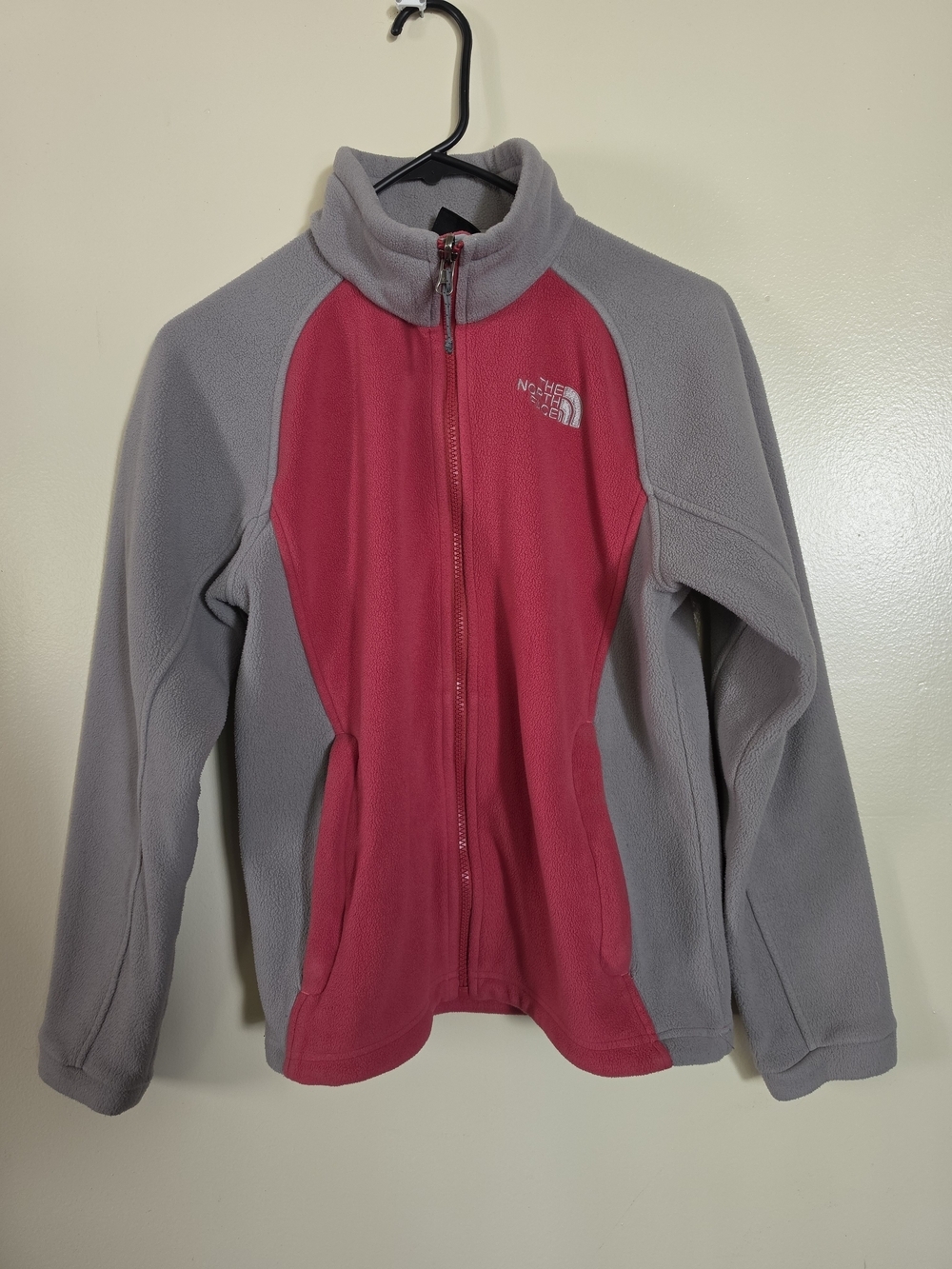 The North Face Gray & Pink Fleece Women's  Full Zip Jacket Size S